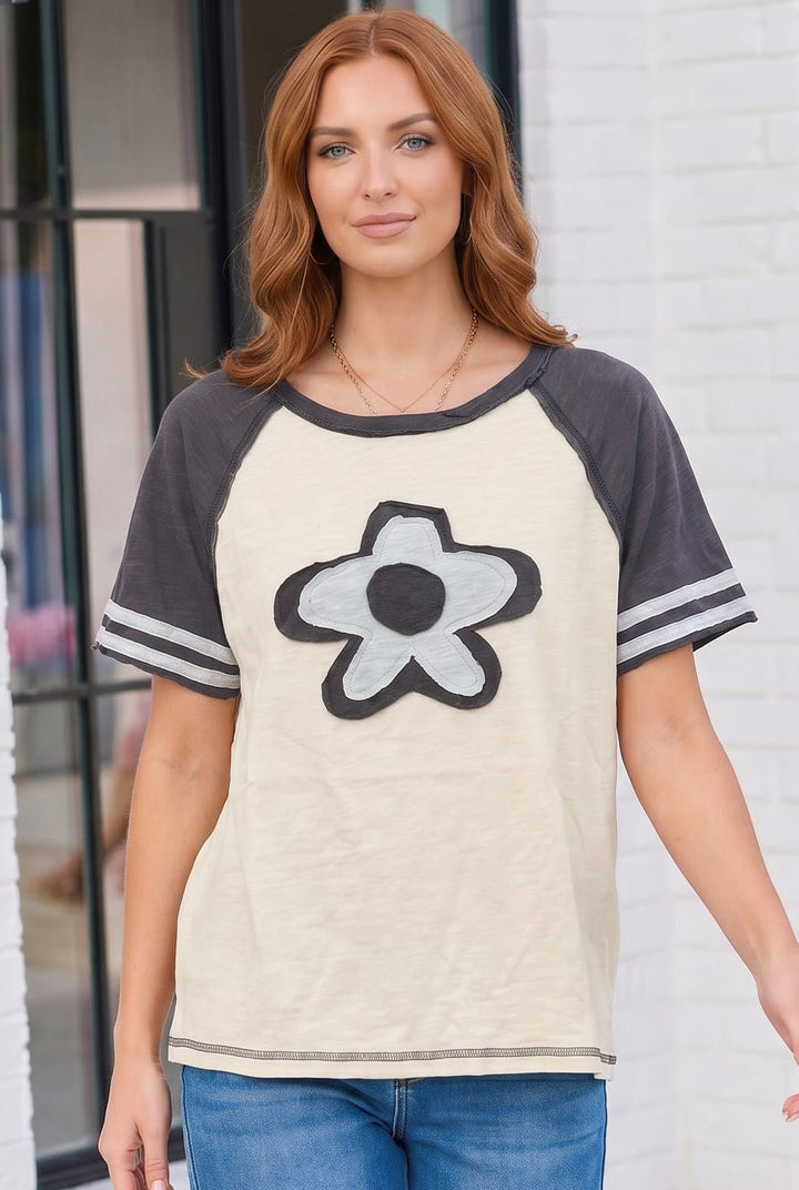 Retro Flower Power Baseball Tee - Nikki &amp; Co. Boutique
