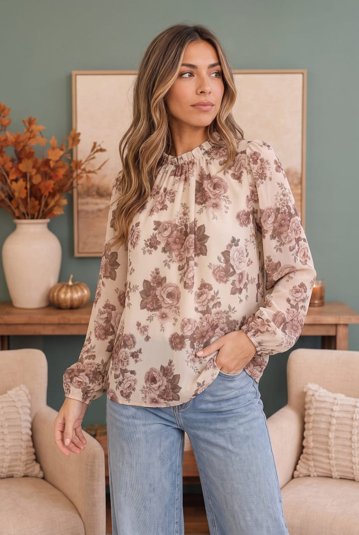 Vintage Rose Garden Floral Blouse - Nikki &amp; Co. Boutique