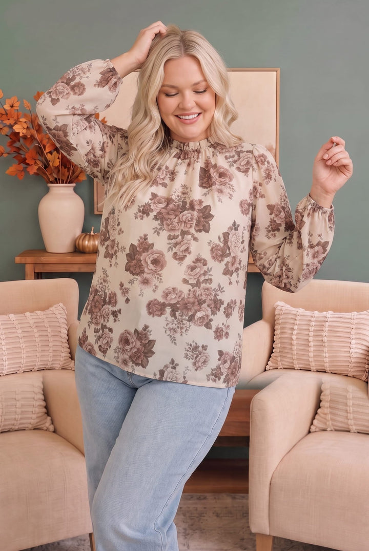 Vintage Rose Garden Floral Blouse - Nikki &amp; Co. Boutique
