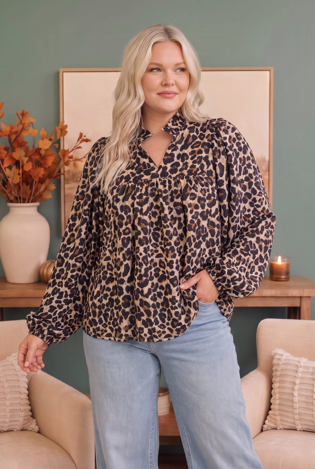Haptics Leopard Print Babydoll Blouse - Nikki &amp; Co. Boutique