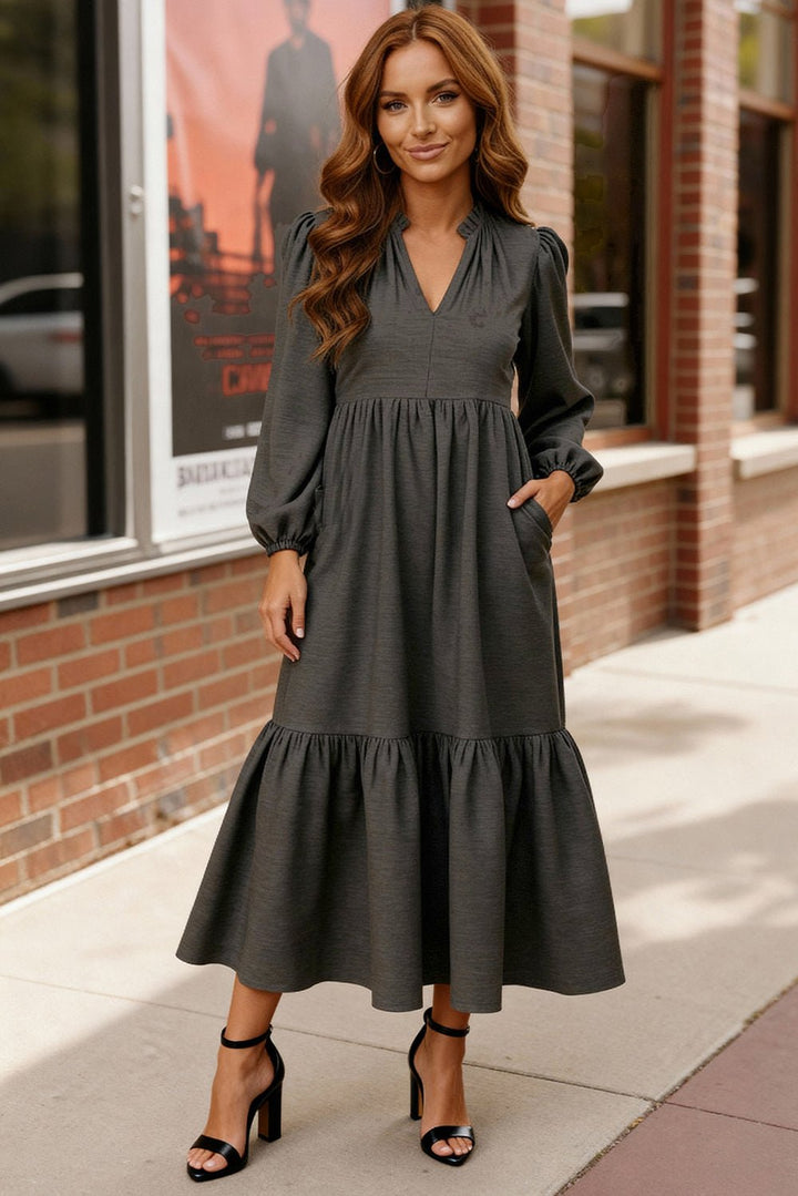 Slate Serenade Maxi Dress | Nikki &amp; Co. Boutique