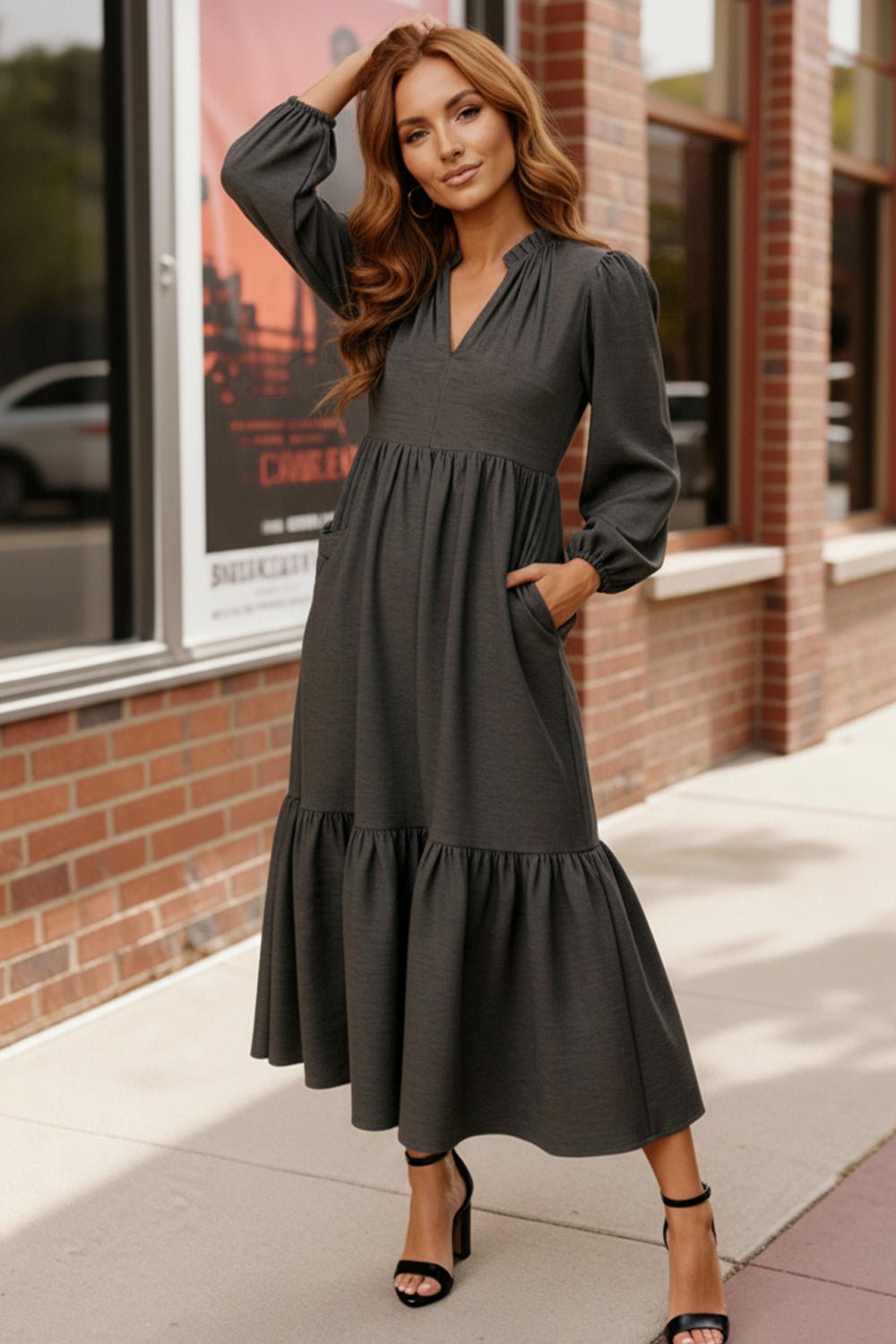 Slate Serenade Maxi Dress | Nikki &amp; Co. Boutique