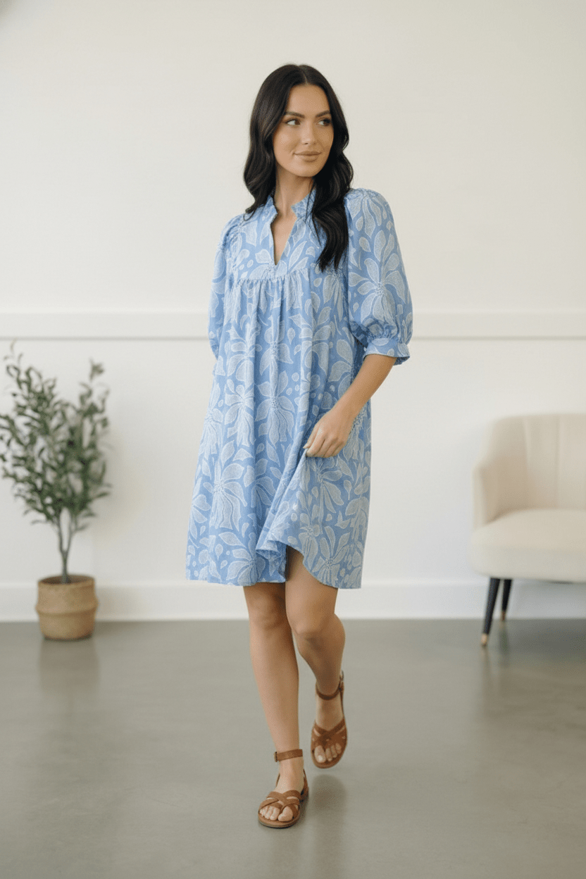 Garden at the Harbor Blue Dress | Nikki &amp; Co. Boutique