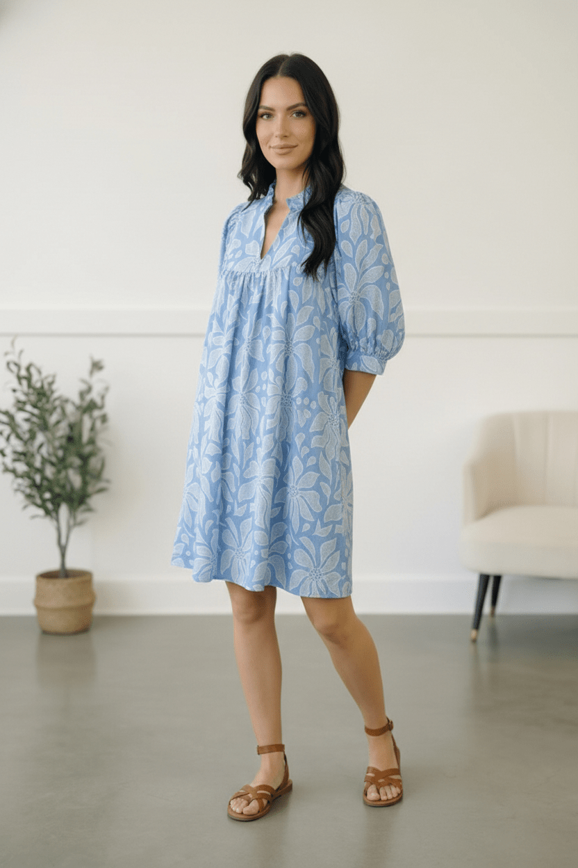 Garden at the Harbor Blue Dress | Nikki &amp; Co. Boutique