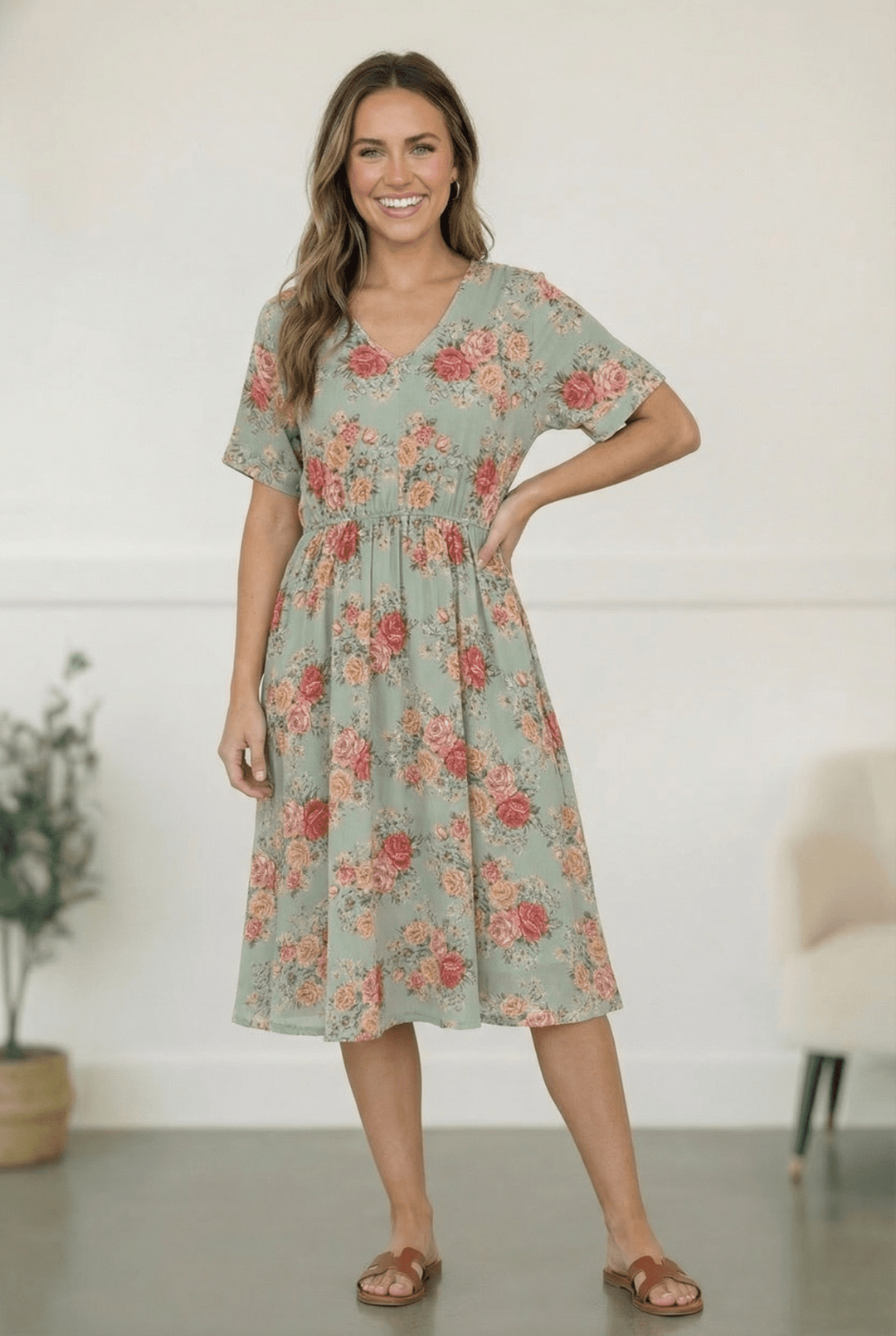 Spring at a Garden Wedding Midi Dress | Nikki &amp; Co. Boutique