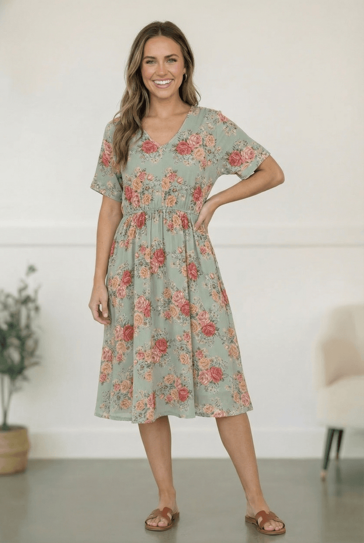 Spring at a Garden Wedding Midi Dress | Nikki &amp; Co. Boutique