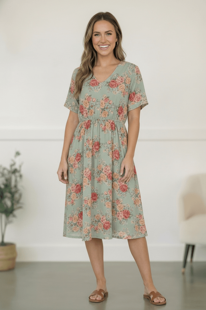Spring at a Garden Wedding Midi Dress | Nikki &amp; Co. Boutique