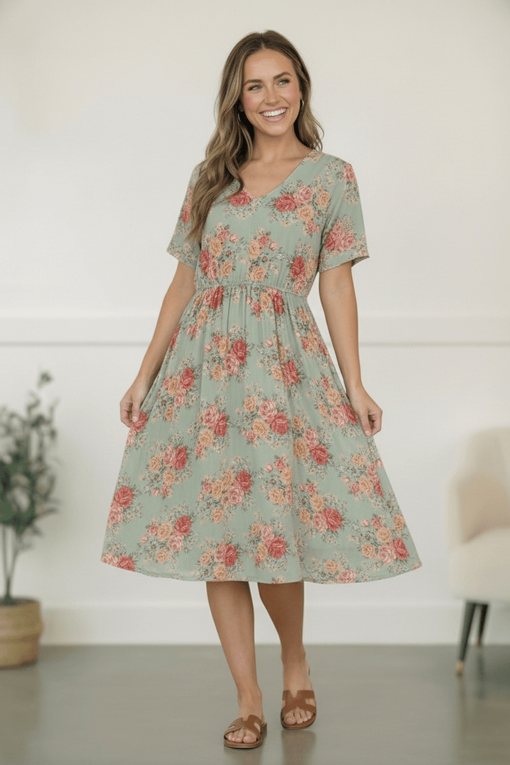 Spring at a Garden Wedding Midi Dress | Nikki &amp; Co. Boutique