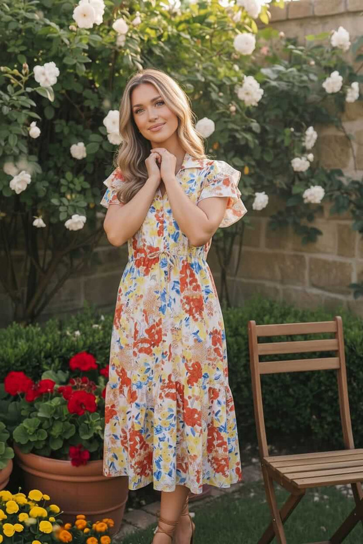 Sunny and Bright Floral Midi Dress - Nikki &amp; Co. Boutique