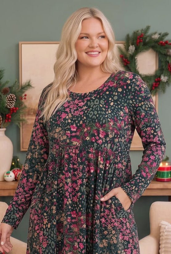 Wild Blooms and Holiday Dreams Dress - Nikki &amp; Co. Boutique