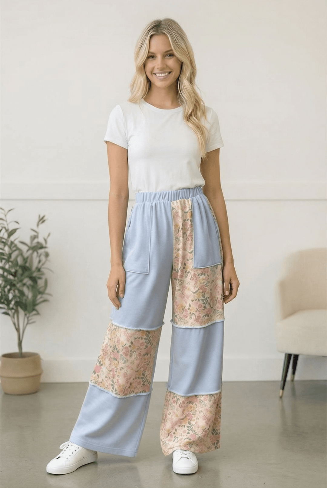 Meadow Muse Patchwork Pants | Nikki & Co. Boutique