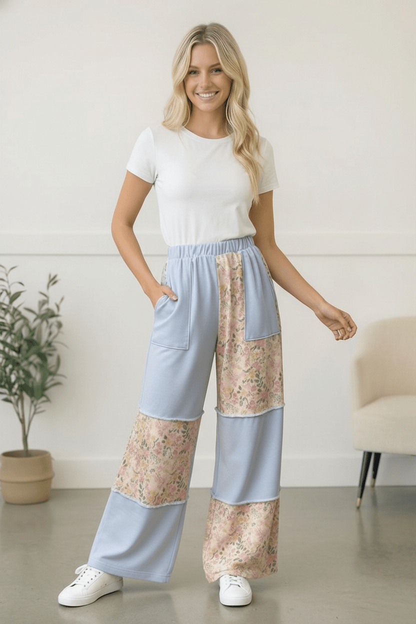 Meadow Muse Patchwork Pants | Nikki &amp; Co. Boutique