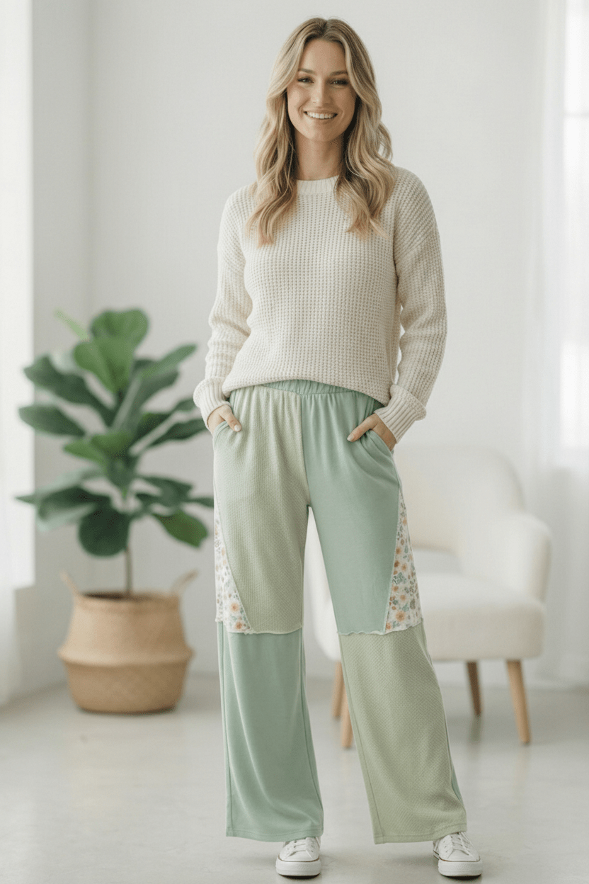 Sage Blossom Lounge Pants | Nikki &amp; Co. Boutique