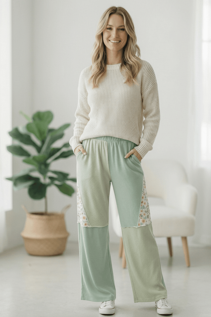 Sage Blossom Lounge Pants | Nikki &amp; Co. Boutique