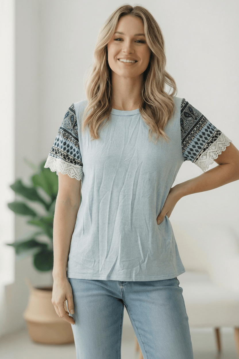 On the Soft Horizon Boho Tee | Nikki &amp; Co. Boutique