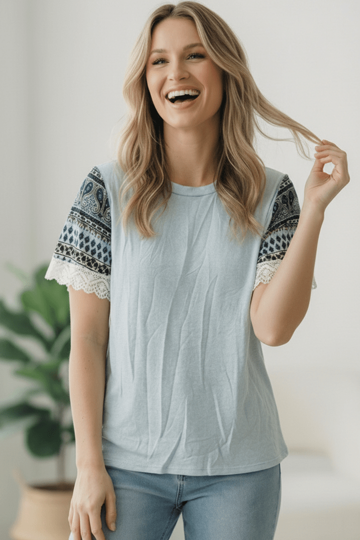 On the Soft Horizon Boho Tee | Nikki &amp; Co. Boutique