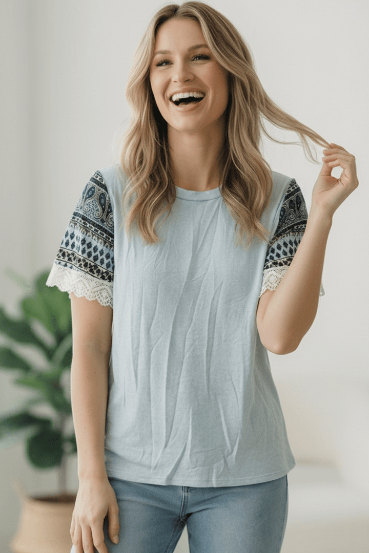 On the Soft Horizon Boho Tee | Nikki &amp; Co. Boutique