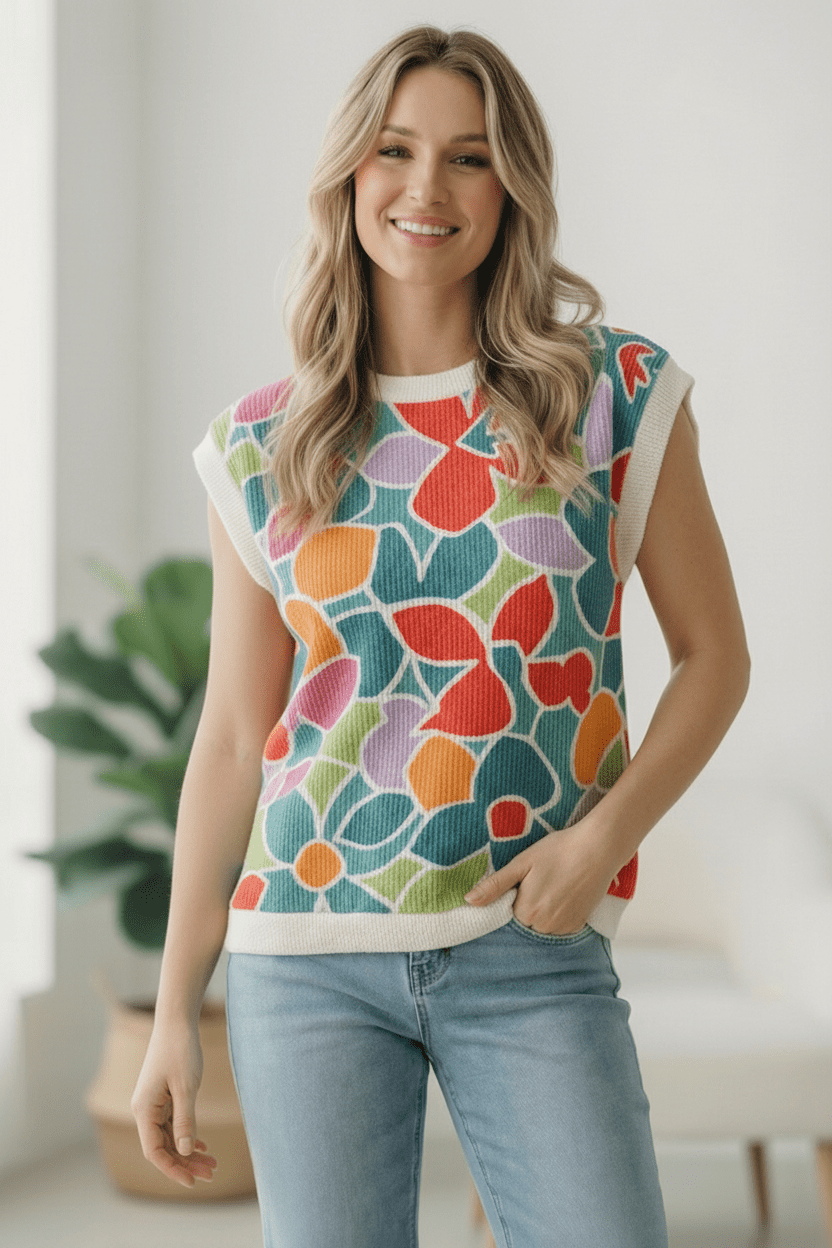 A Work of Art Ribbed Vest | Nikki &amp; Co. Boutique