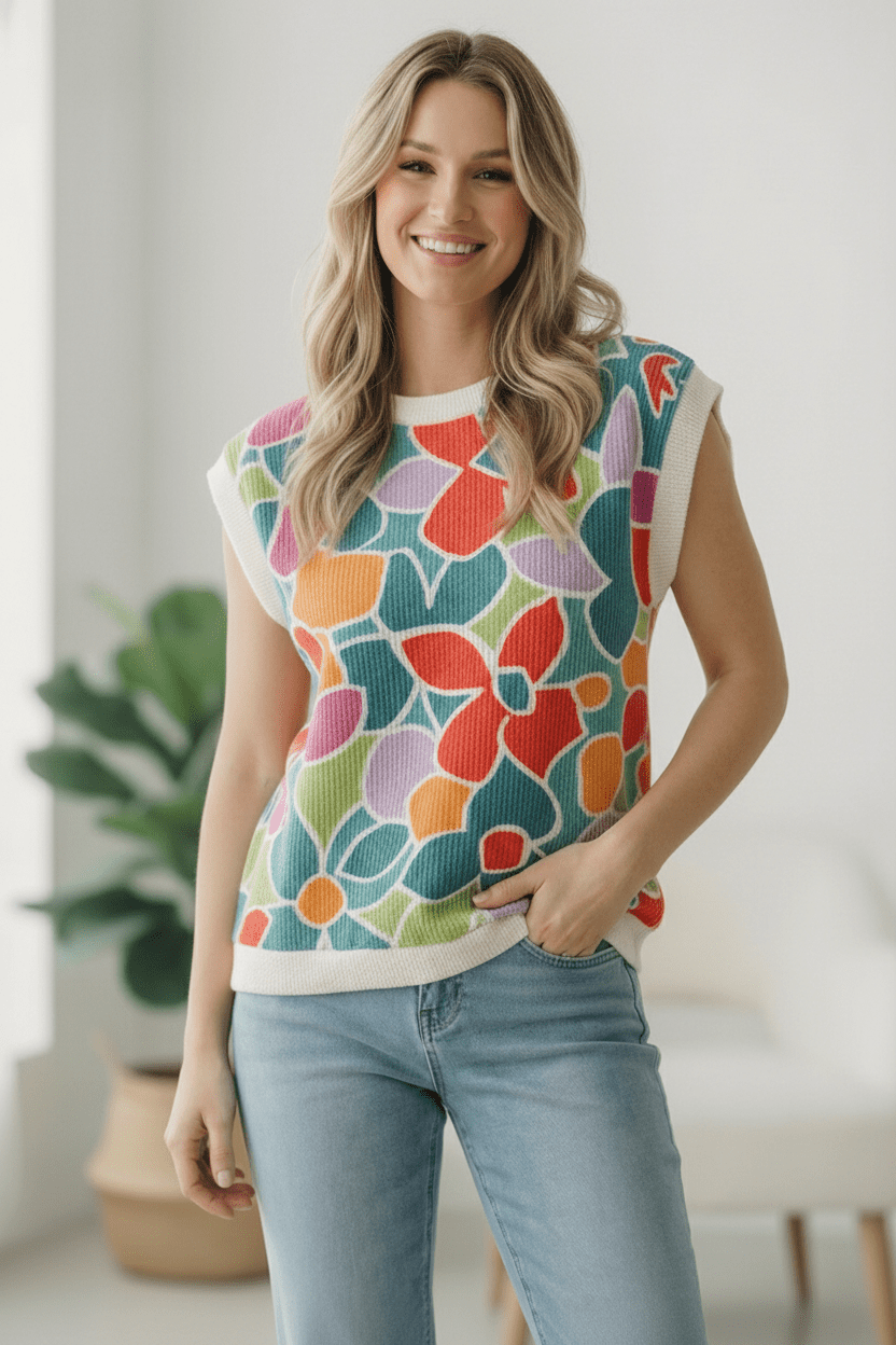 A Work of Art Ribbed Vest | Nikki &amp; Co. Boutique