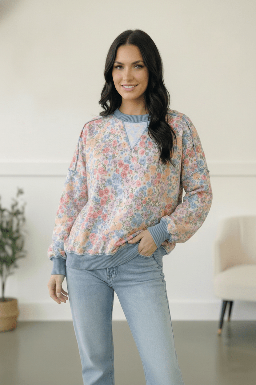Meadow Breeze Floral Pullover | Nikki &amp; Co. Boutique