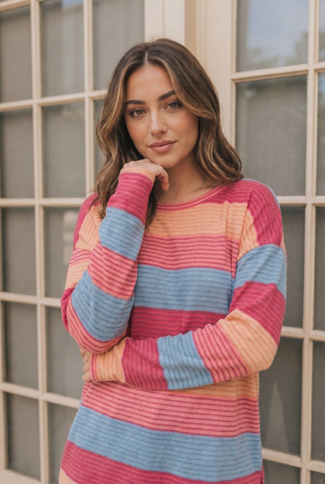 Sunny Stripes Long Sleeve Knit Top - Nikki &amp; Co. Boutique