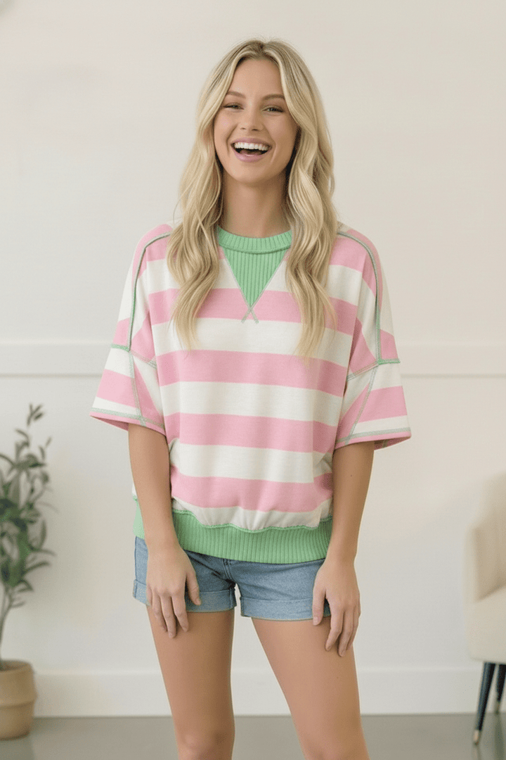 Pink Sugar Rush Colorblock Tee | Nikki &amp; Co. Boutique