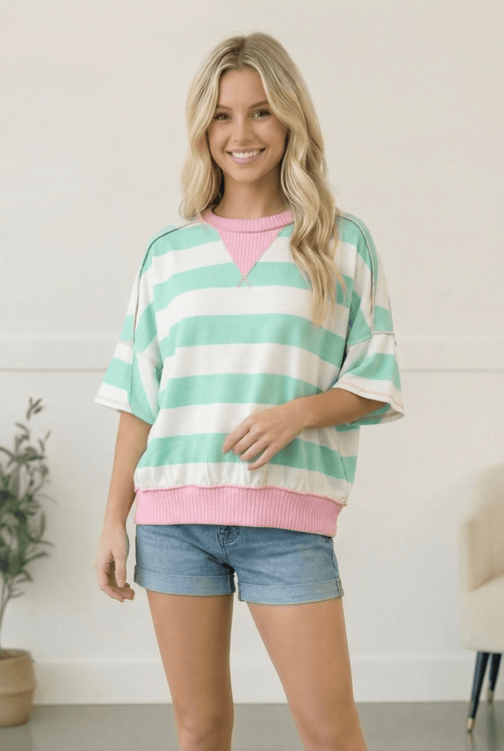 Mint Sugar Rush Colorblock Tees | Nikki &amp; Co. Boutique