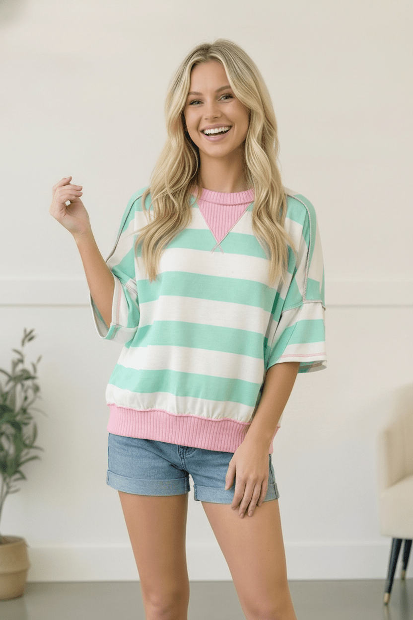 Mint Sugar Rush Colorblock Tees | Nikki &amp; Co. Boutique