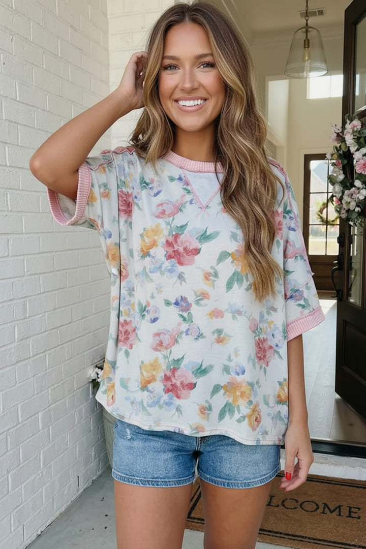 Rosey Teacup Ribbed Crewneck | Nikki &amp; Co. Boutique