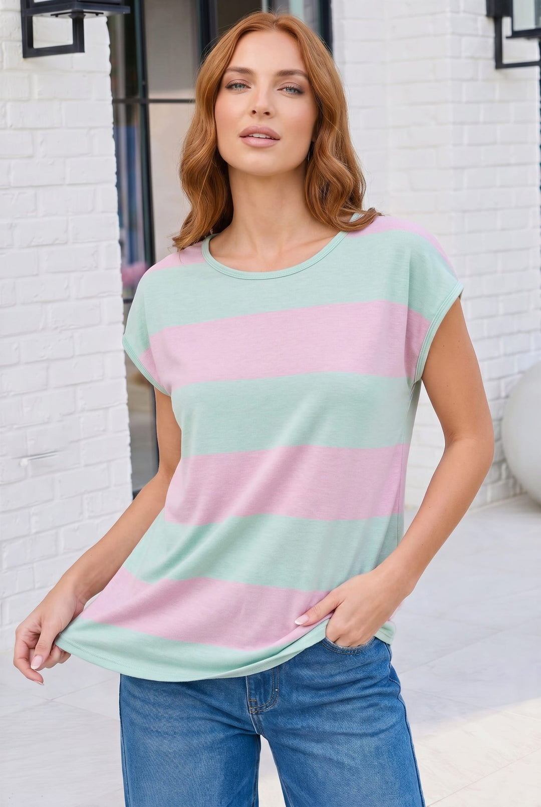 Bubblegum Stripe Relaxed Top - Nikki &amp; Co. Boutique