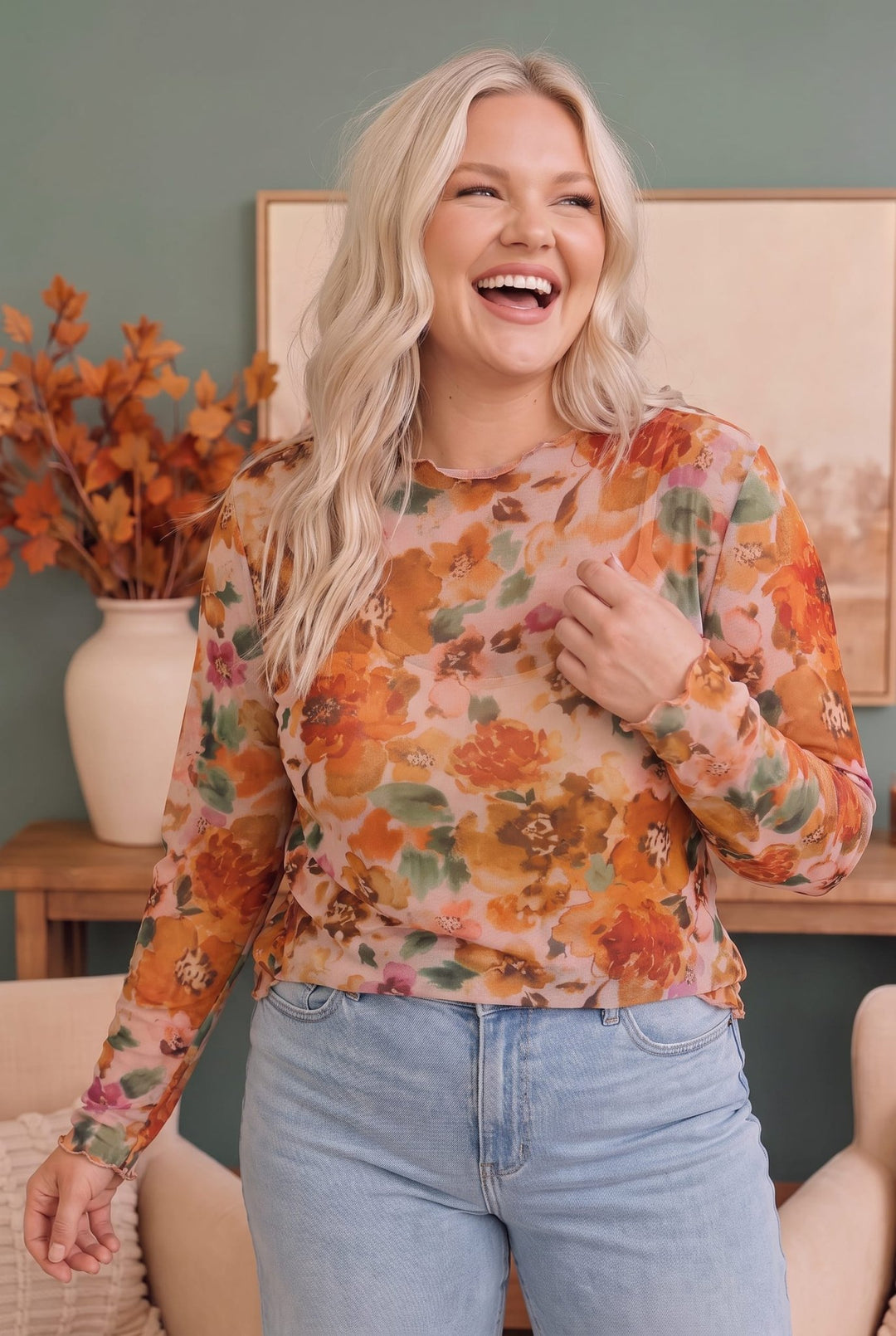 Mums the Word Mesh Floral Top - Nikki &amp; Co. Boutique