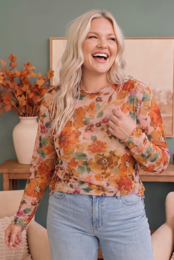 Mums the Word Mesh Floral Top - Nikki &amp; Co. Boutique