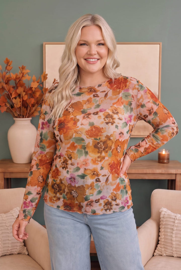 Mums the Word Mesh Floral Top - Nikki &amp; Co. Boutique