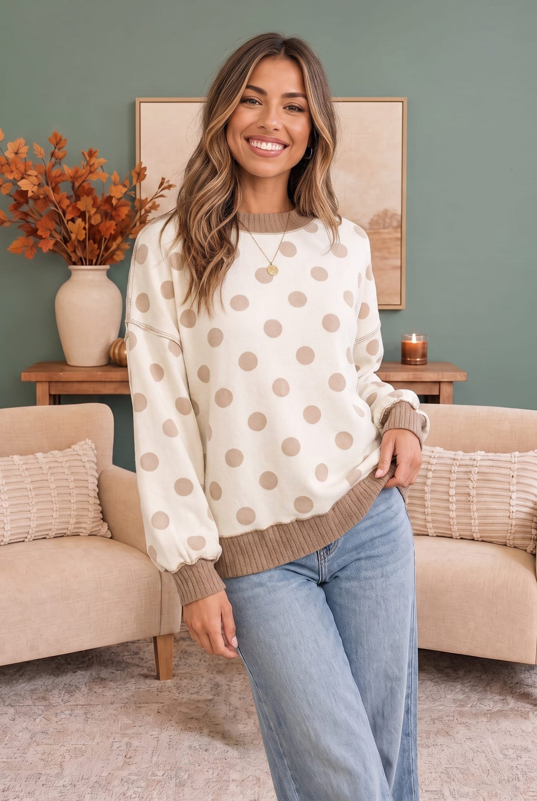 Dotted Daydream Polka Dot Pullover Top - Nikki &amp; Co. Boutique