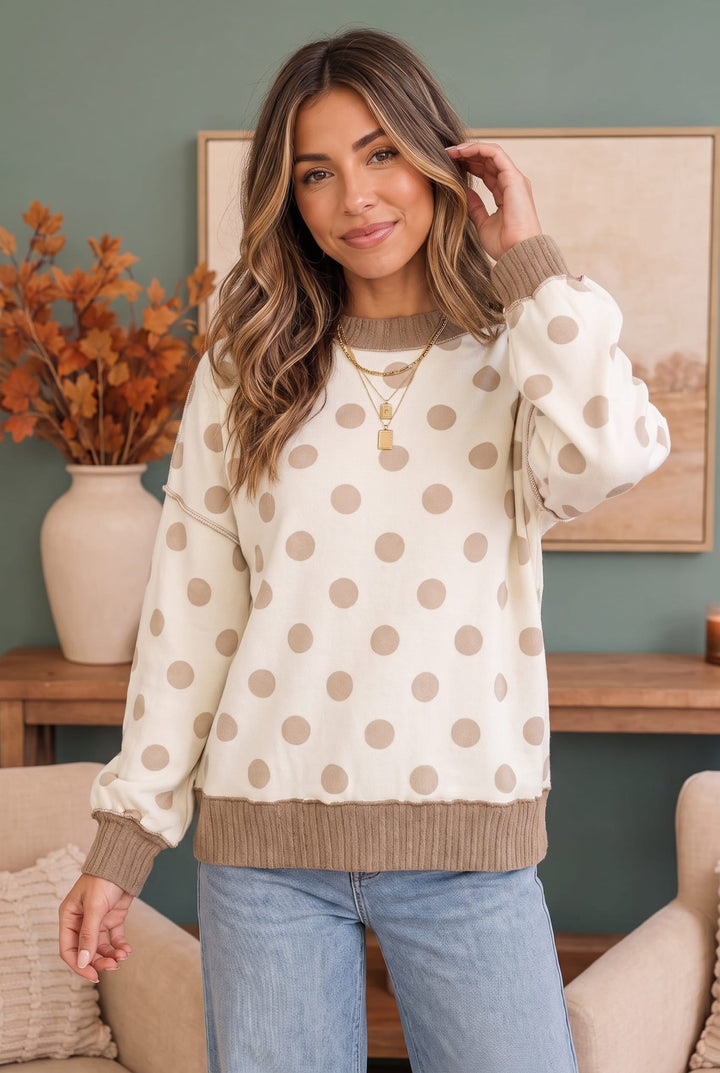 Dotted Daydream Polka Dot Pullover Top - Nikki &amp; Co. Boutique