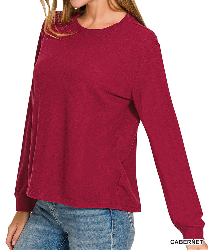 Zenana Soft Hacci Long Sleeve, Round Neck Jogger Set (NP)