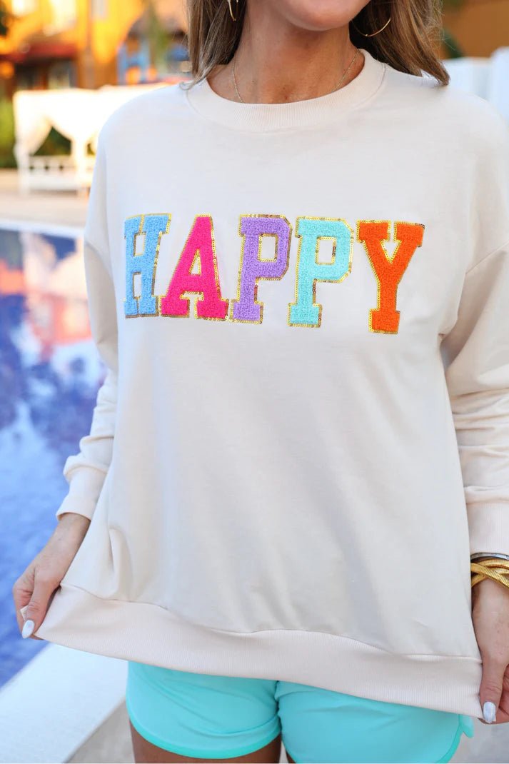 Happy Patch Pullover Top (NP) | Nikki &amp; Co. Boutique