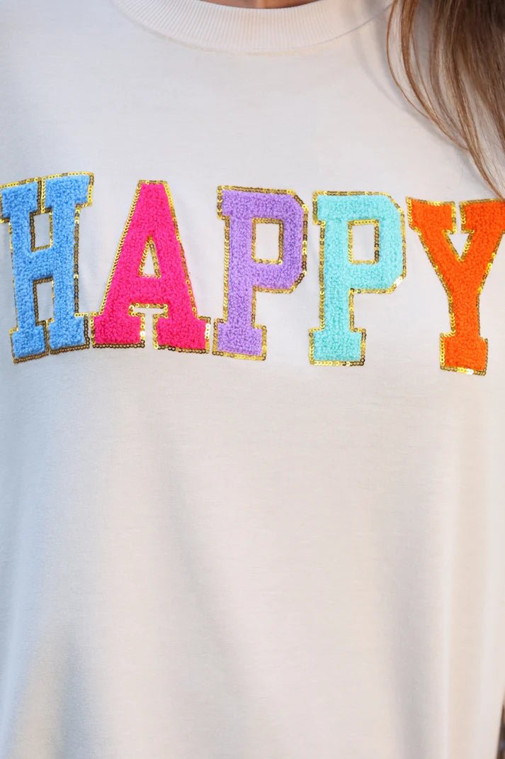 Happy Patch Pullover Top (NP) | Nikki &amp; Co. Boutique