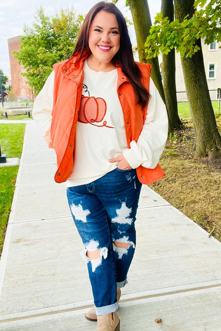 Weekend Ready Rust High Neck Snap Button Quilted Puffer Vest | Nikki &amp; Co. Boutique