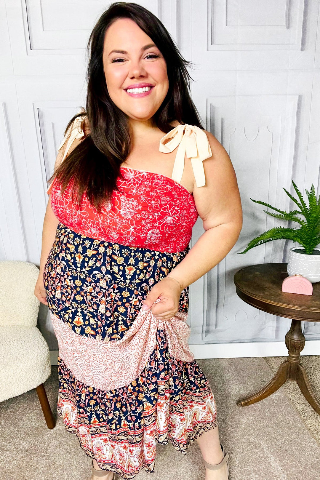 Vacay Vibes Orange Floral Smocked Tube Top Tiered Maxi Dress | Nikki &amp; Co. Boutique