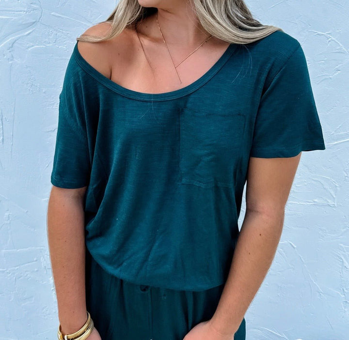 Oversized Shorts Sleeve Pocket Top (NP) -  2 Colors  Plus | Nikki &amp; Co. Boutique
