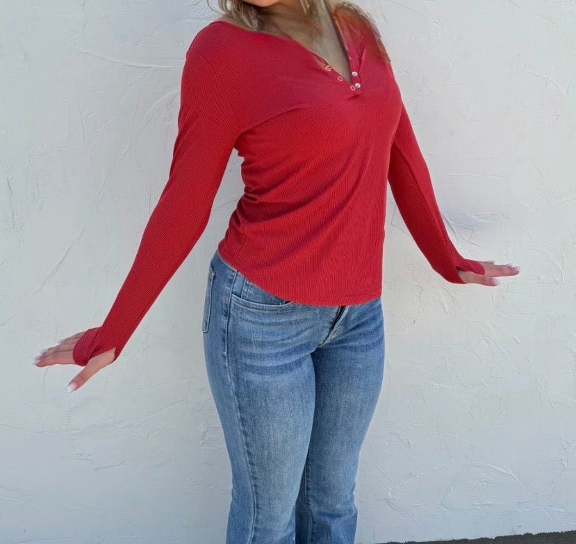 Long Sleeve Ribbed Top (NP) -  3 Colors  Plus | Nikki &amp; Co. Boutique