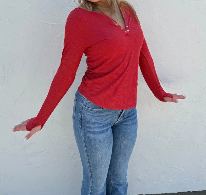 Long Sleeve Ribbed Top (NP) -  3 Colors  Plus | Nikki &amp; Co. Boutique