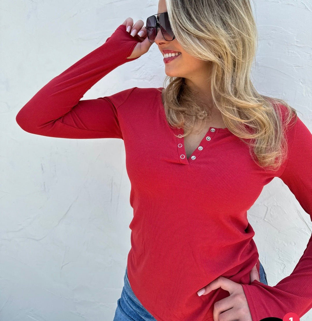 Long Sleeve Ribbed Top (NP) -  3 Colors  Plus | Nikki &amp; Co. Boutique