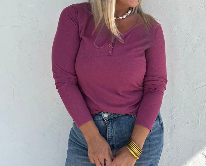 Long Sleeve Ribbed Top (NP) -  3 Colors  Plus | Nikki &amp; Co. Boutique