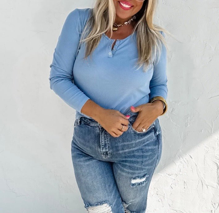 Long Sleeve Ribbed Top (NP) -  3 Colors  Plus | Nikki &amp; Co. Boutique