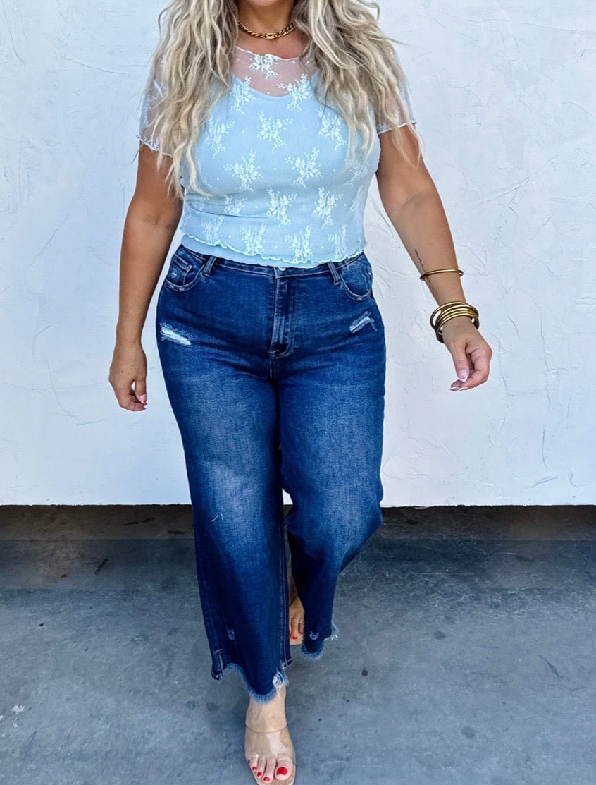 Shorts Sleeve Lace Top (NP) - 3 Colors, Plus | Nikki & Co. Boutique