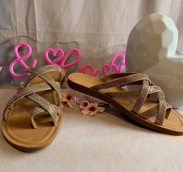 Rose Gold Strappy Sandals (NP)
