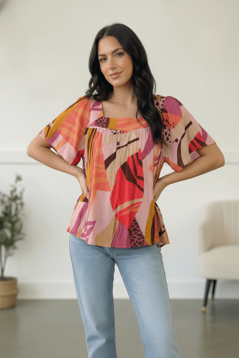 Art Walk Print Blouse | Nikki &amp; Co. Boutique