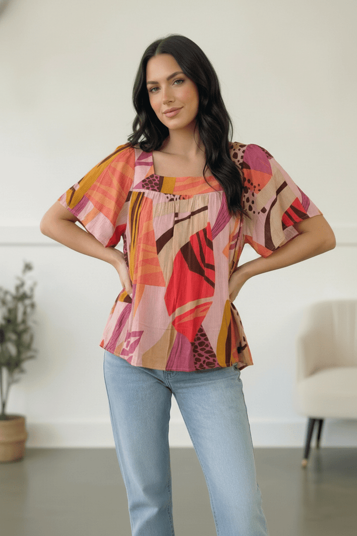 Art Walk Print Blouse | Nikki &amp; Co. Boutique